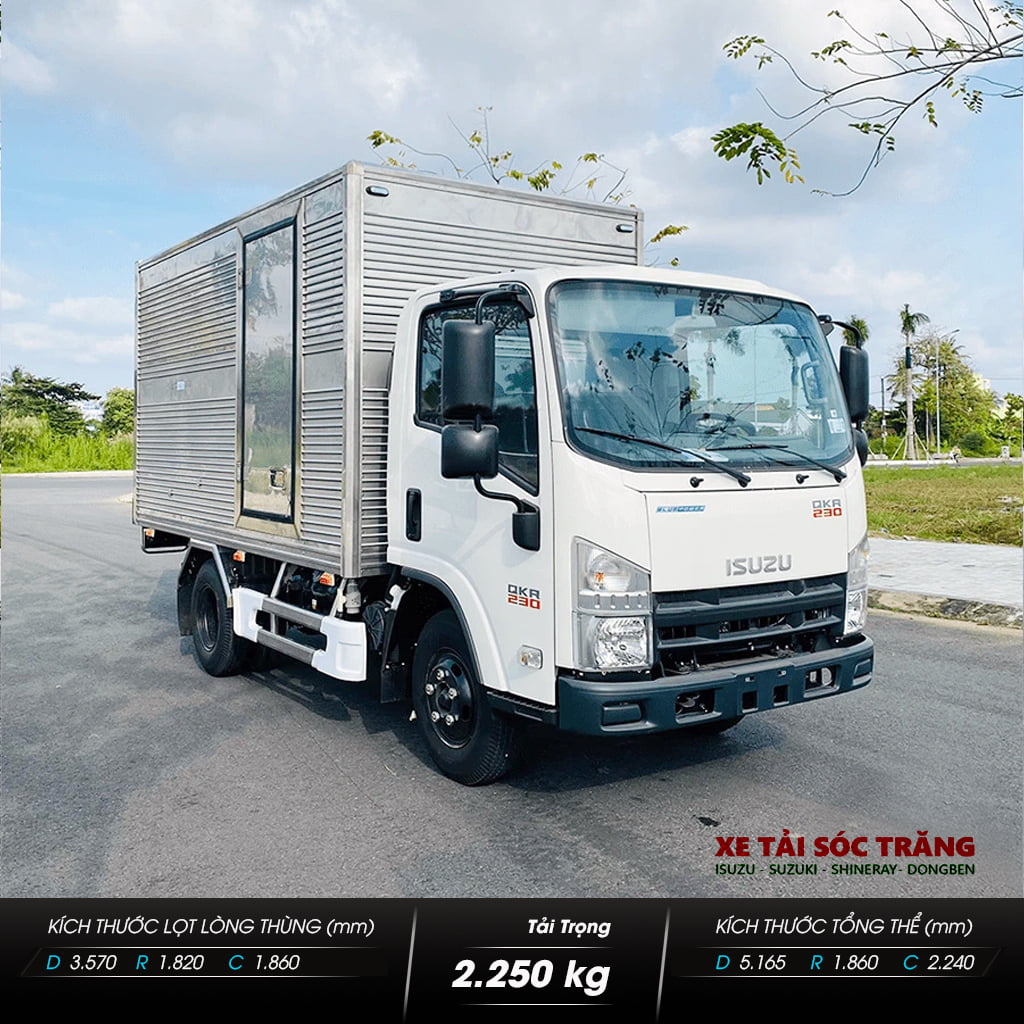 Isuzu QKR230 Đầu Vuông – Thùng Kín Inox 304 2.2 Tấn