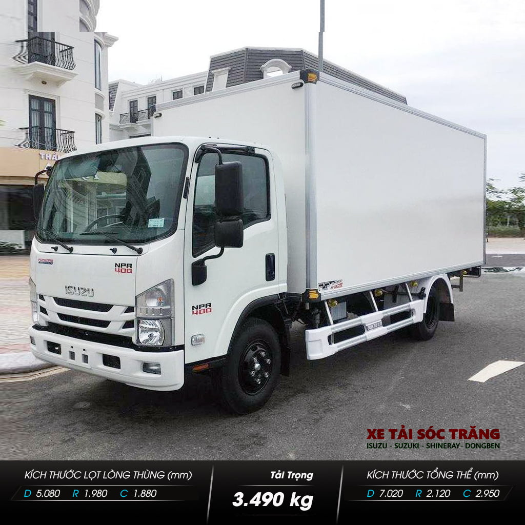 Isuzu NPR400 (NPR85KE5) 3.4 Tấn – Thùng Bảo Ôn